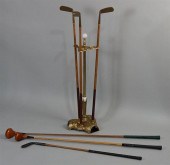 CAST BRASS GOLF CLUB STAND WIT
