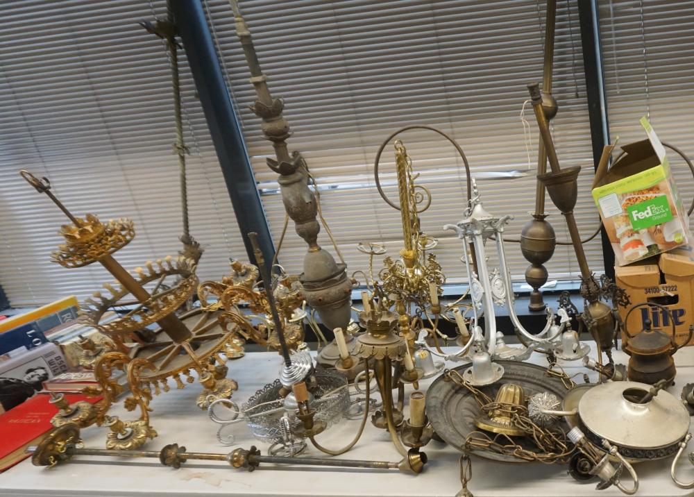 CAST BRASS HANGING LIGHT AND