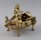 CAST BRASS INKSTAND 20TH CENTU
