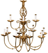 CAST BRASS TWO TIER 12 LIGHT C