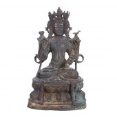 CAST BRONZE FIGURE OF MANJUSRI
