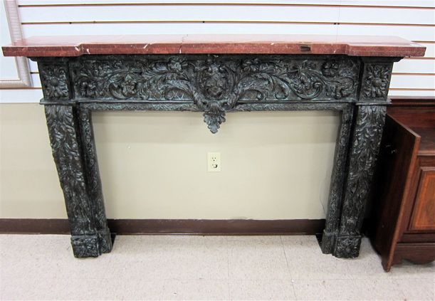 CAST BRONZE FIREPLACE SURROUND WITH