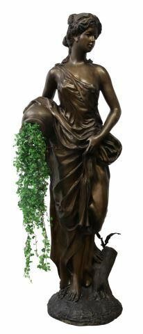 CAST BRONZE GODDESS STATUE/