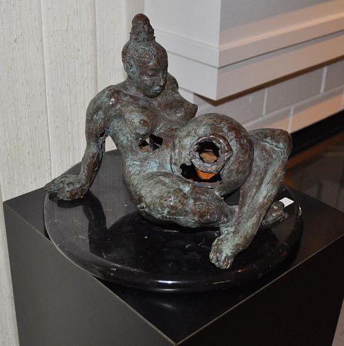 CAST BRONZE MESO-AMERICAN RECLINING