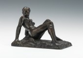 Cast Bronze Nude Signed "Schni