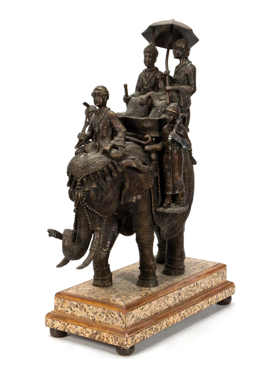 CAST BRONZE SCULPTURE OF FIGURES ON