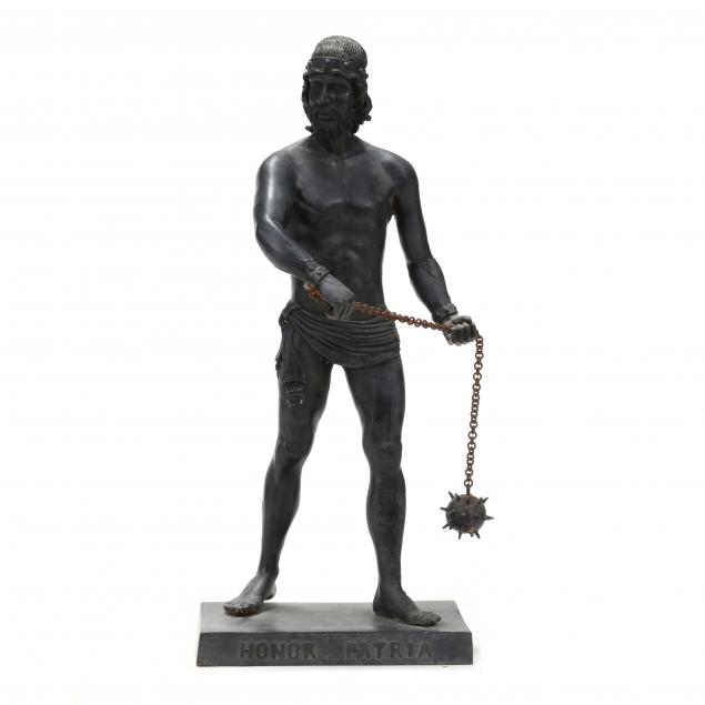 CAST BRONZE STATUE OF A GLADIATOR