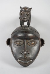 CAST BRONZE TIKAR MASK, CAMERO