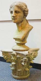 CAST CEMENT BUST OF CLASSICAL