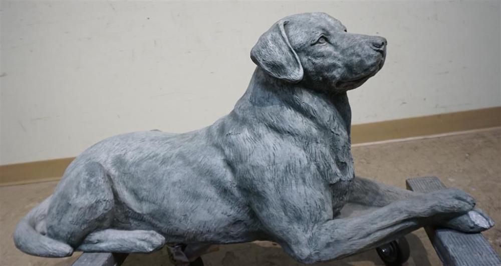 CAST CEMENT FIGURE OF RECUMBENT
