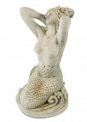CAST CEMENT MERMAID FIGURECast