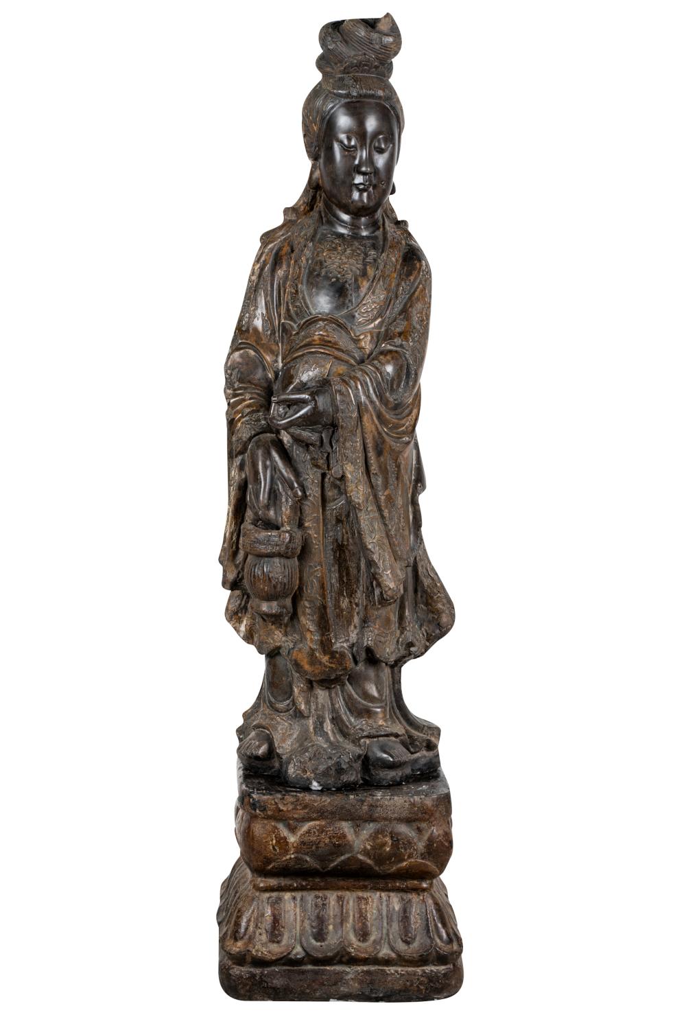 CAST CERAMIC SCULPTURE OF WOMAN
