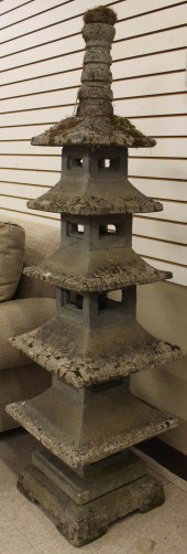 CAST CONCRETE GARDEN PAGODA TO