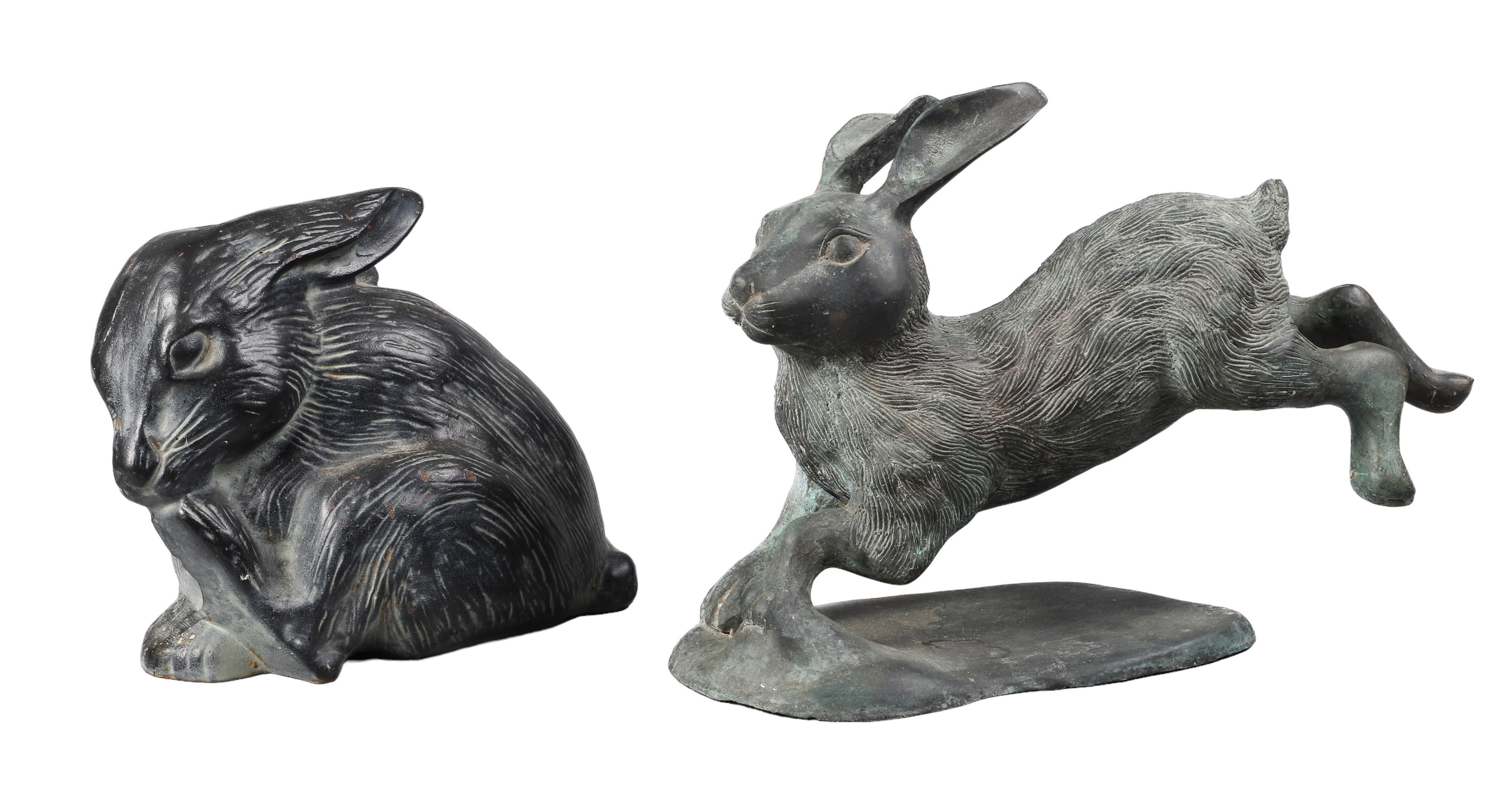 Cast iron and bronze rabbit