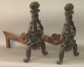 CAST IRON ANDIRONSca. 1820; ly
