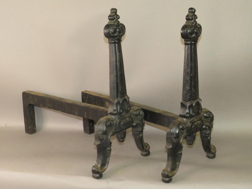 CAST IRON ANDIRONSca. 1860;