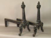 CAST IRON ANDIRONSca. 1860; ca