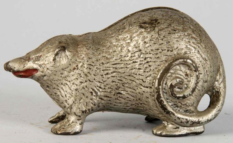 Cast Iron Arcade Possum Still Bank.