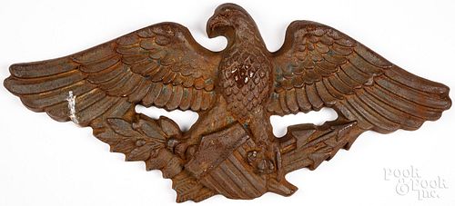 CAST IRON ARCHITECTURAL EAGLE AND