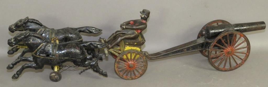 CAST IRON ARTILLERY HORSE DRAWN