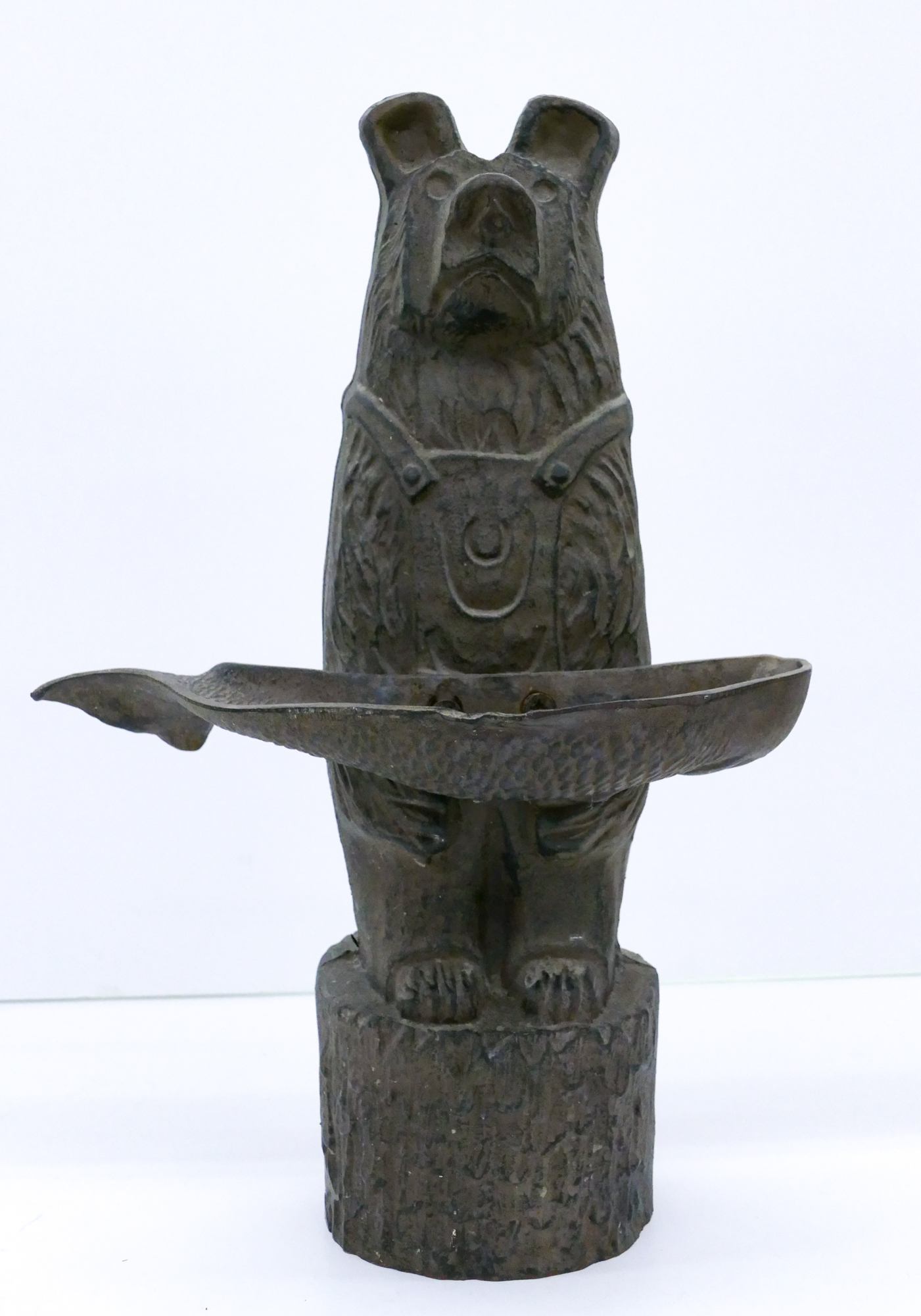 Cast Iron Bear and Fish Small