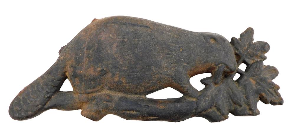 CAST IRON BEAVER RELIEF PLAQUE,