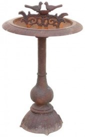 CAST IRON BIRD BATH FIGURAL BI