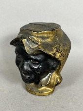 CAST IRON BLACK BOY BANKca. 19