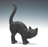 CAST IRON BLACK CAT DOOR STOP,