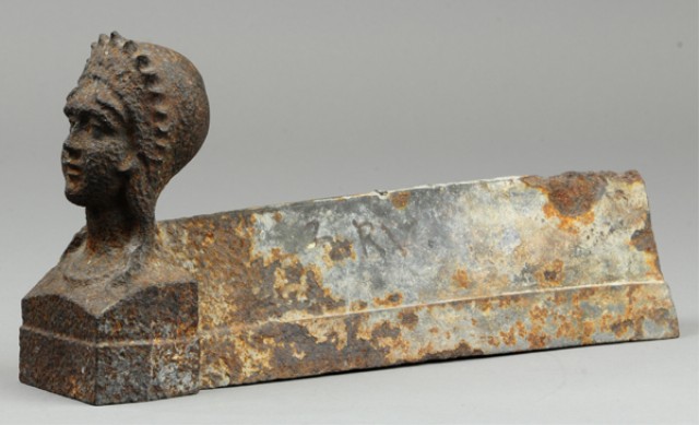 CAST IRON BOOT SCRAPER Woman's bust