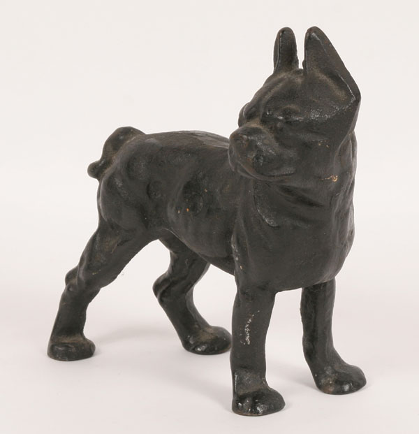 Cast iron Boston Terrier doorstop.