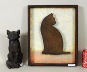 CAST IRON CAT DOORSTOP & FRAME