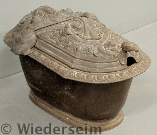 Cast iron coalscuttle late 19th