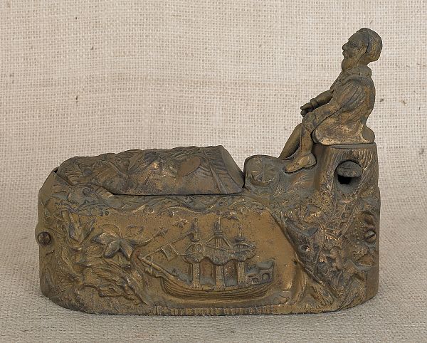 Cast iron Columbus and the Indian