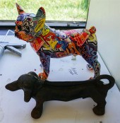 CAST IRON DACHSHUND FORM BOOT