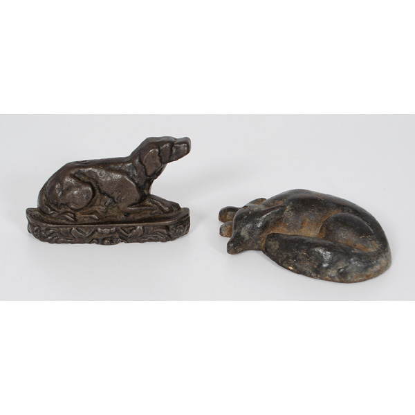 Cast Iron Dog and Fox Doorstops