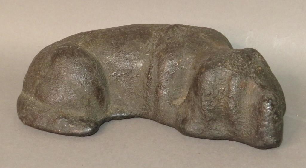 CAST IRON DOG DOORSTOPca. 1850; a