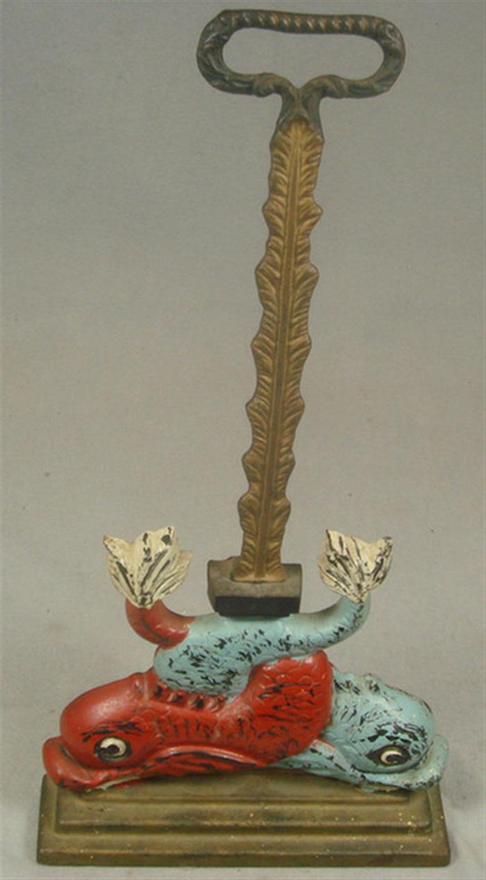 Cast iron door porter, large