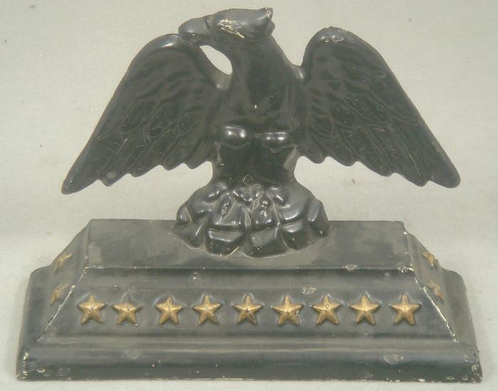 Cast iron doorstop, black eagle