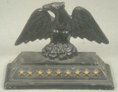 Cast iron doorstop, black eagl