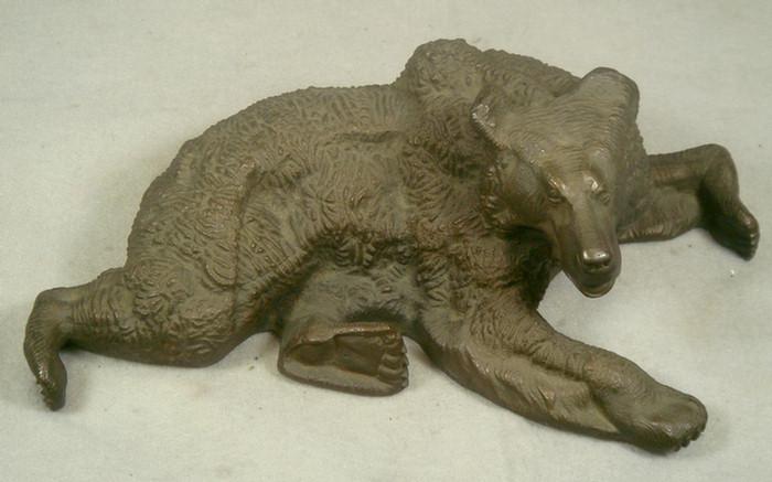 Cast iron doorstop, brown grizzly