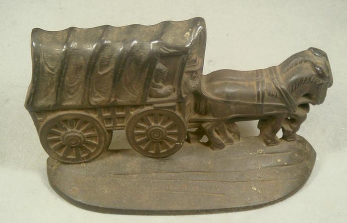 Cast iron doorstop, brown hollow
