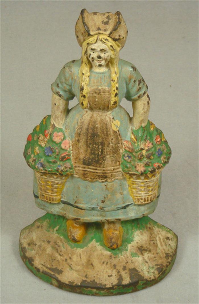 Cast iron doorstop, colorful