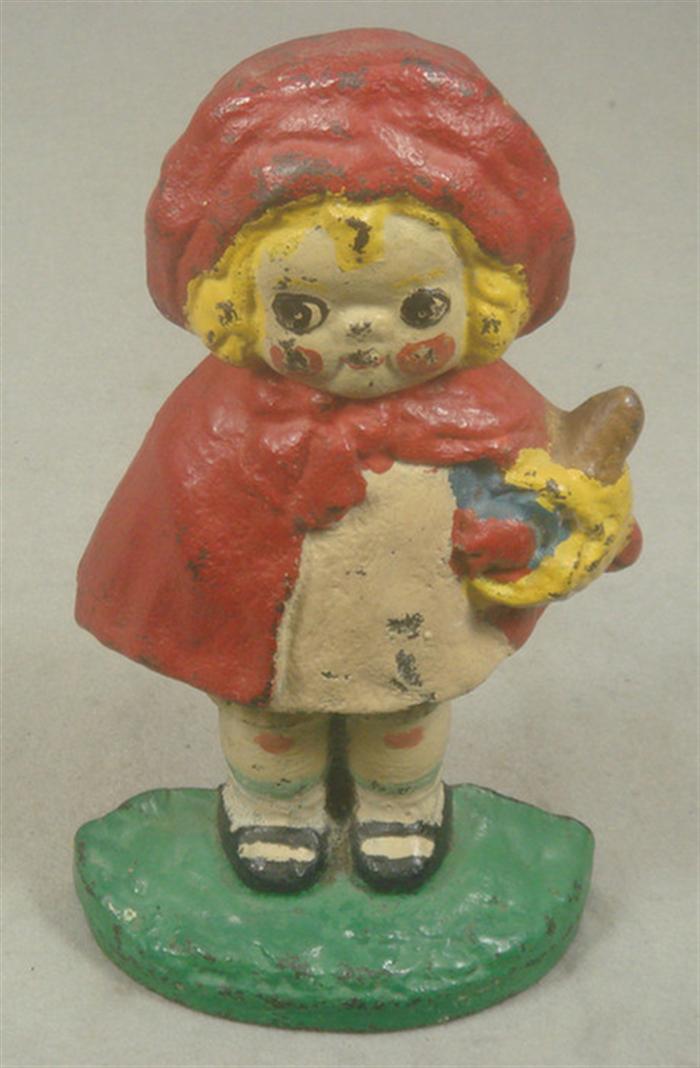 Cast iron doorstop, colorful hollow