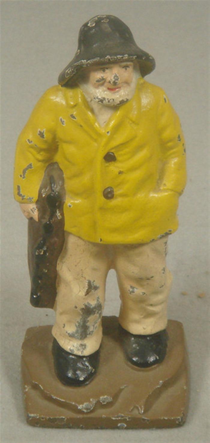 Cast iron doorstop, old seaman in