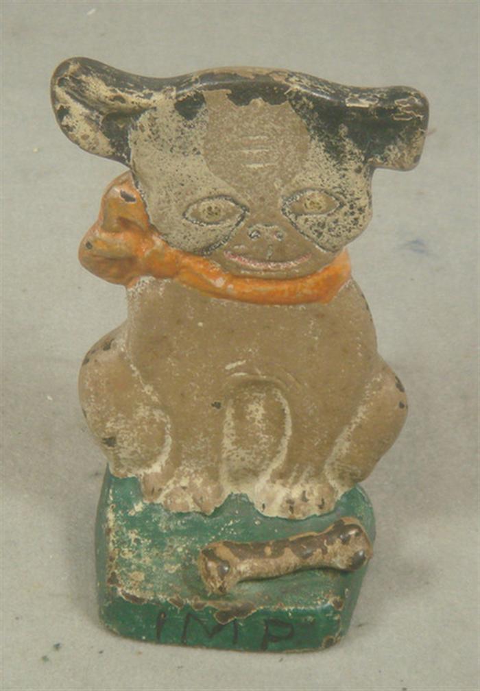 Cast iron doorstop, tan and black