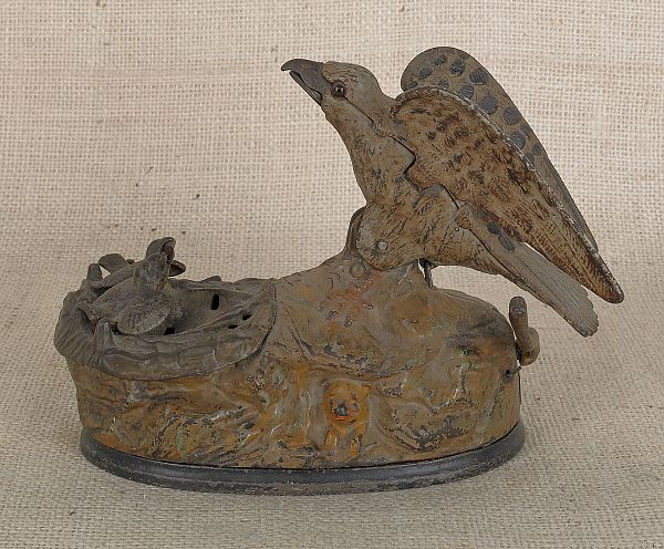 Cast iron eagle and eaglets