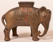 CAST IRON ELEPHANT WITH HOWDAH