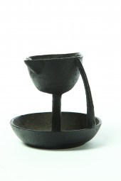 CAST IRON FAT LAMP.  Marble Fu