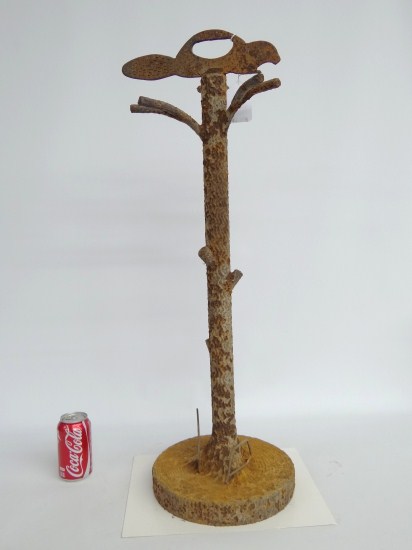 Cast iron faux bark cast stand with